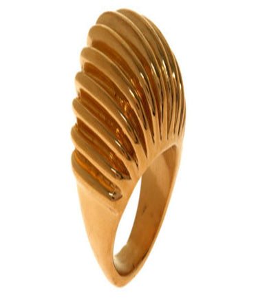 Anillo Tornado Dorado Liso